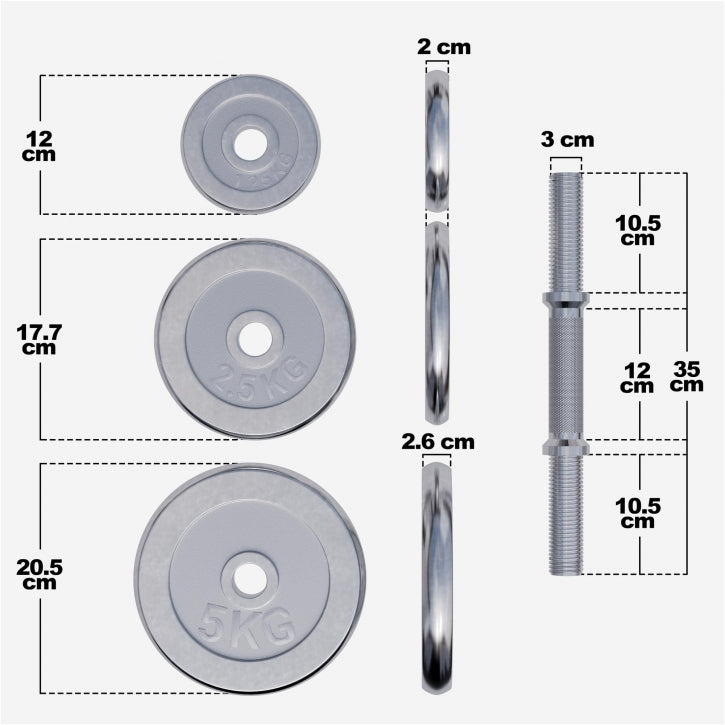 Håndvægte KROM - 2x15kg