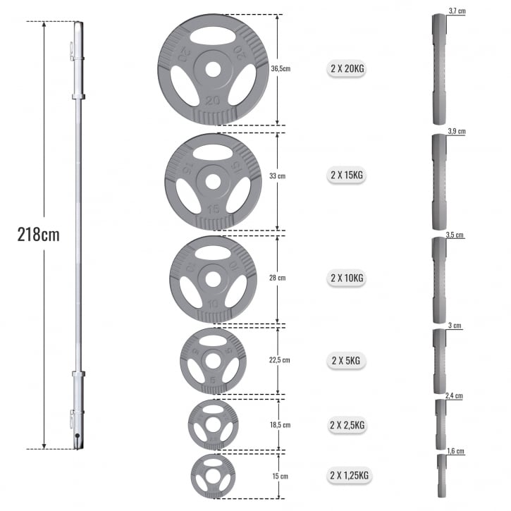 BÆNKPRESPAKKE GS - 130KG