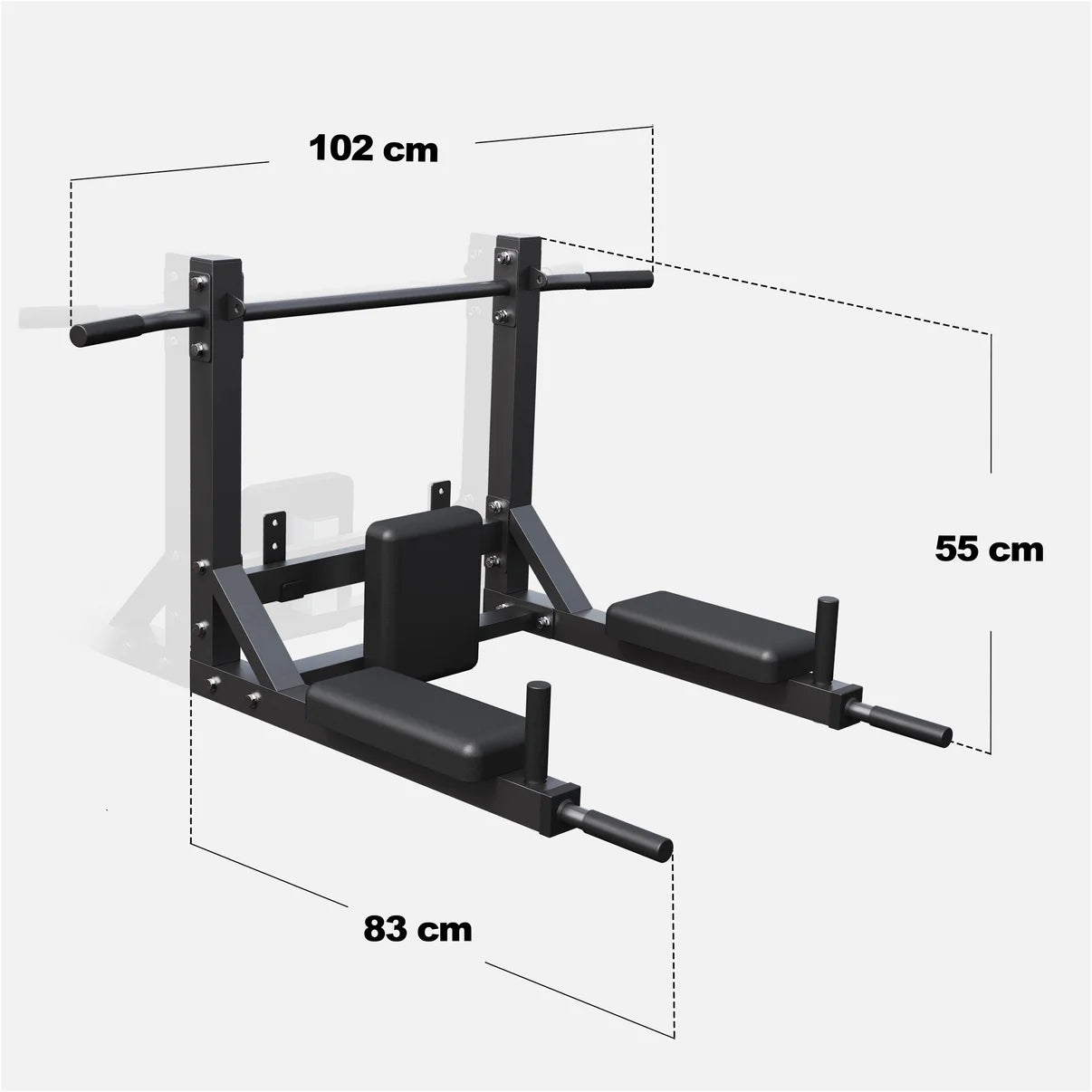 Kombineret Pull Up Chins Dip Station Væg