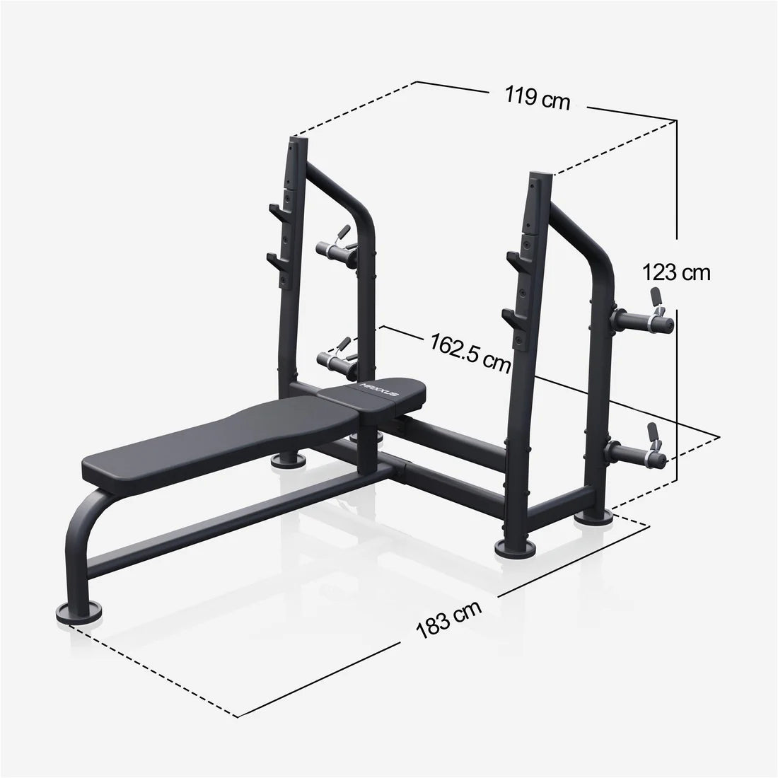 Bænkpressepakke PRO 50mm - 60/90/130 kg - Sort