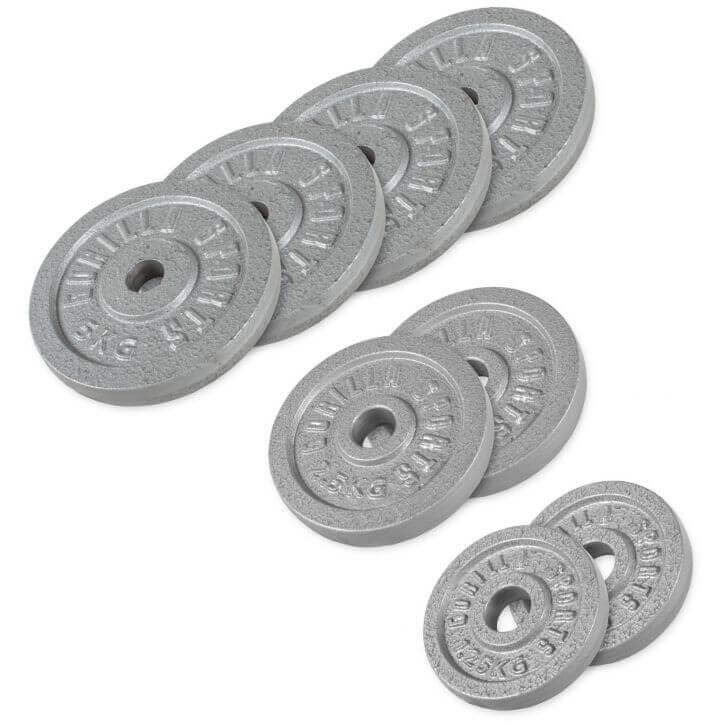 VÆGTSKIVER IRON SILVER - 4X5KG 2X2,5KG 2X1,25KG